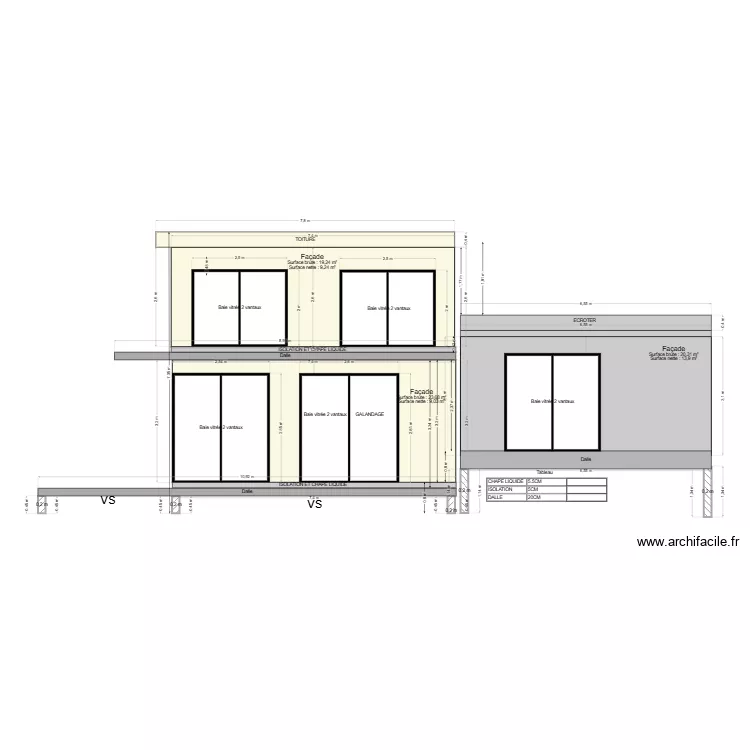 FACADE SUD. Plan de FACADE SUD. Plan de