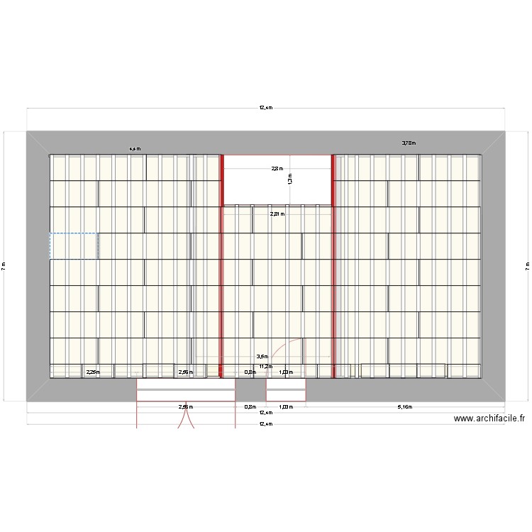 OSB. Plan de 2 pièces et 130 m2