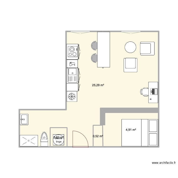 Studio Reine Astrid. Plan de 0 pièce et 0 m2