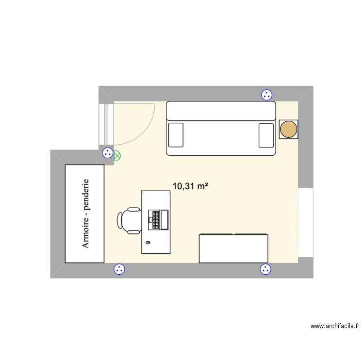 Chambre d'ami. Plan de 0 pièce et 0 m2
