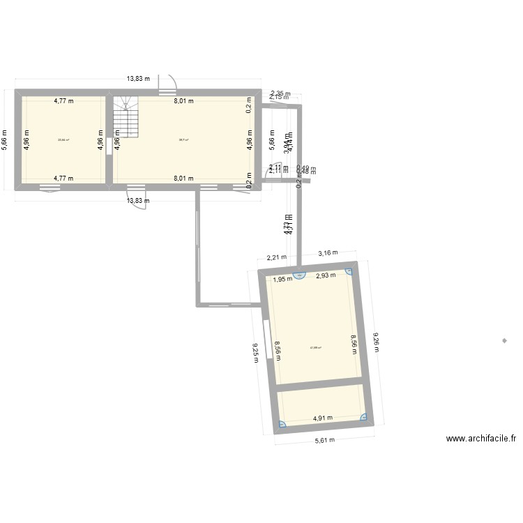 Aménagement. Plan de 3 pièces et 105 m2