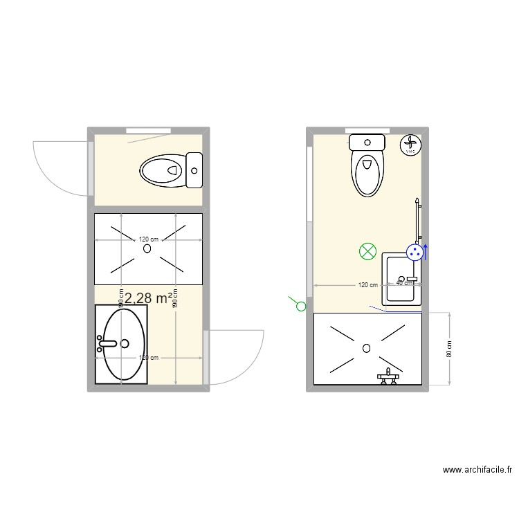 LANCELOT. Plan de 3 pièces et 7 m2
