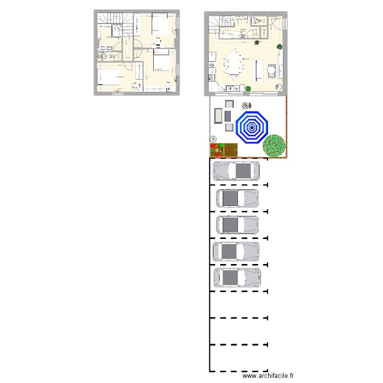 etage corentin1. Plan de 10 pièces et 87 m2