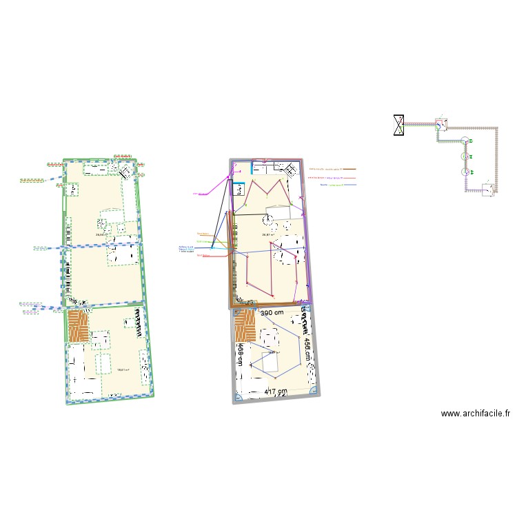 Cuisine . Plan de 6 pièces et 137 m2