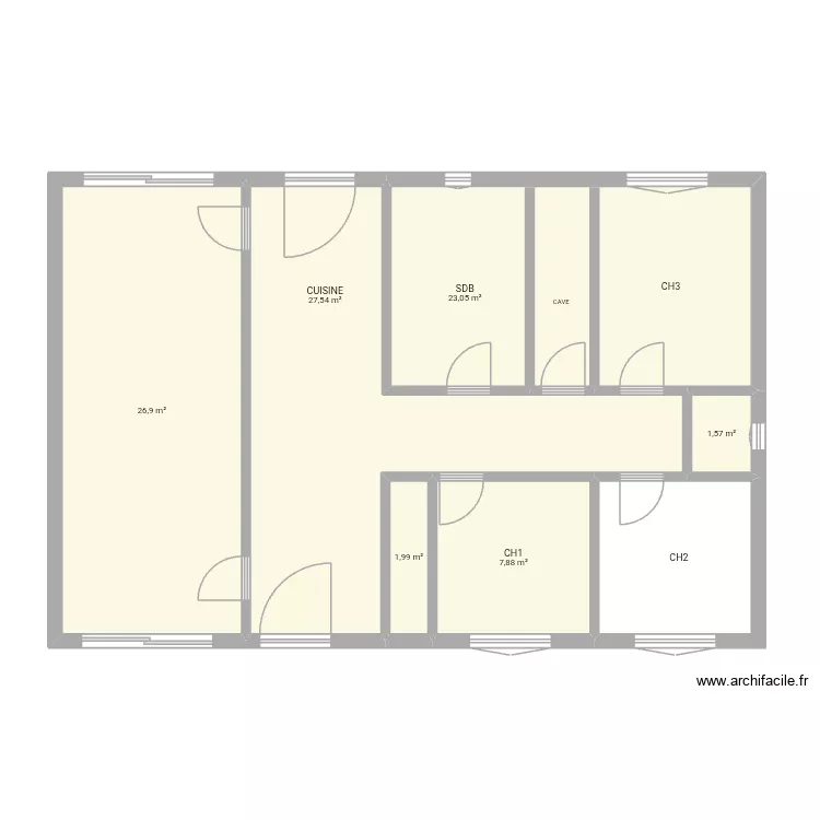 CAUVIN CONDE. Plan de 6 pièces et 89 m² CAUVIN CONDE. Plan de 6 pièces et 89 m²