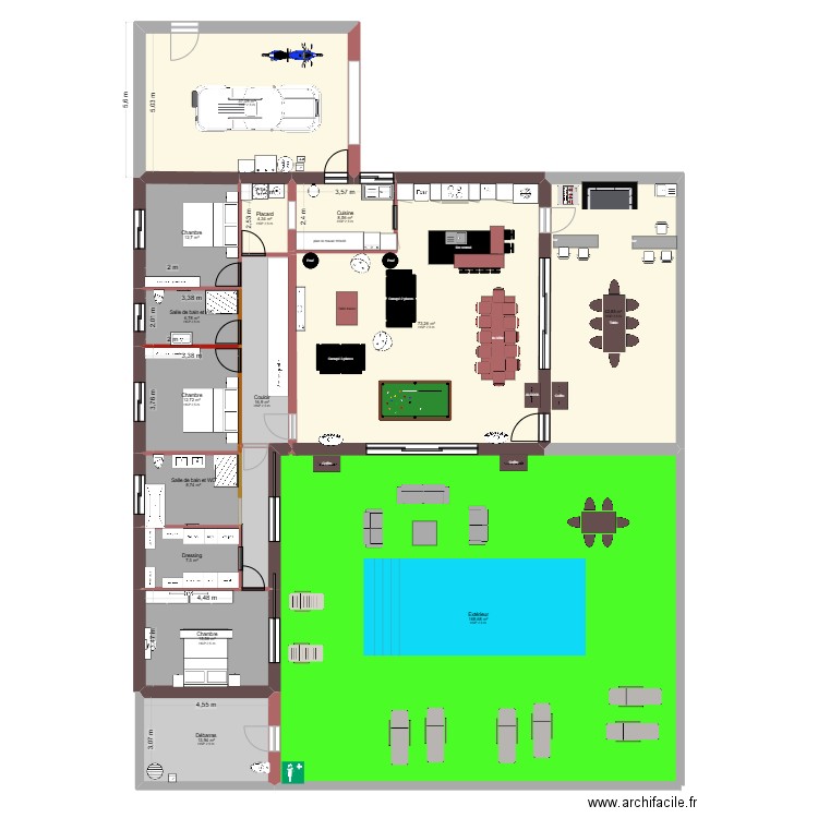 BonannoSudpetite travertin buanderie. Plan de 14 pièces et 429 m2