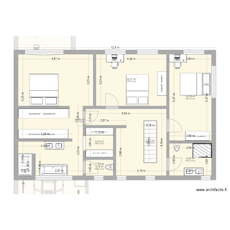 Messe  10052025. Plan de 12 pièces et 198 m2