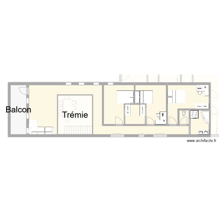 Plan mai 2025-version espace jeu en bout de tremis v3. Plan de 19 pièces et 308 m2