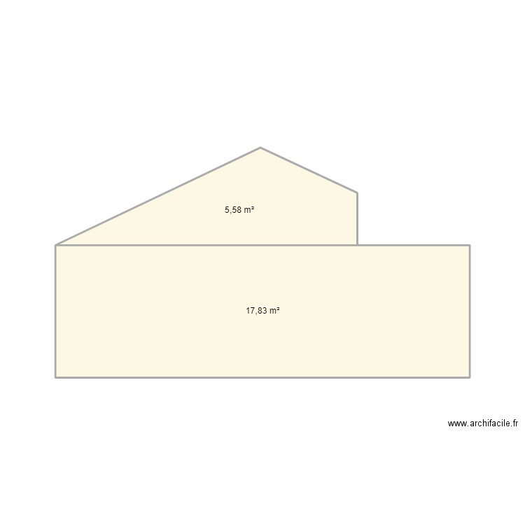 virot. Plan de 2 pièces et 23 m2