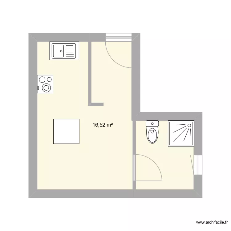 hghgh. Plan de 1 Pièce et 17 m² hghgh. Plan de 1 Pièce et 17 m²