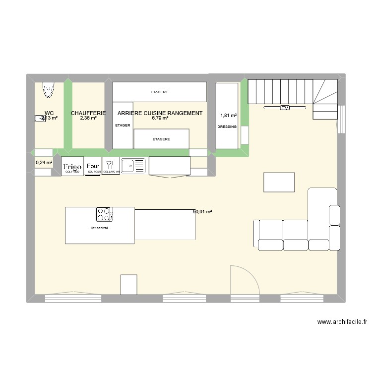 THOMAS. Plan de 6 pièces et 64 m2