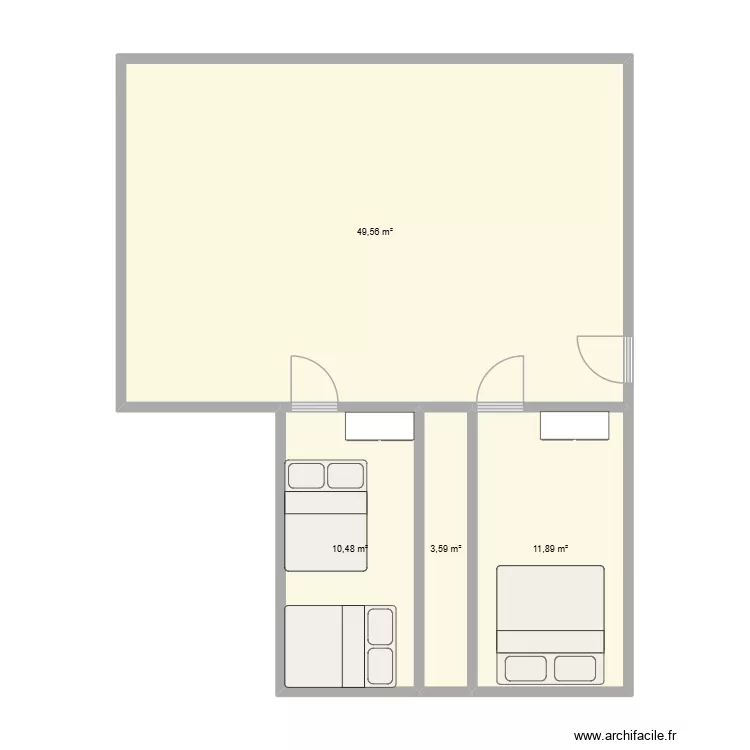 chalet. Plan de 4  et 76 m²