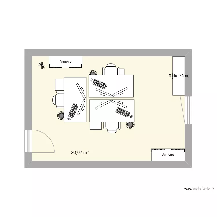 COMPTA. Plan de 1  et 20 m²