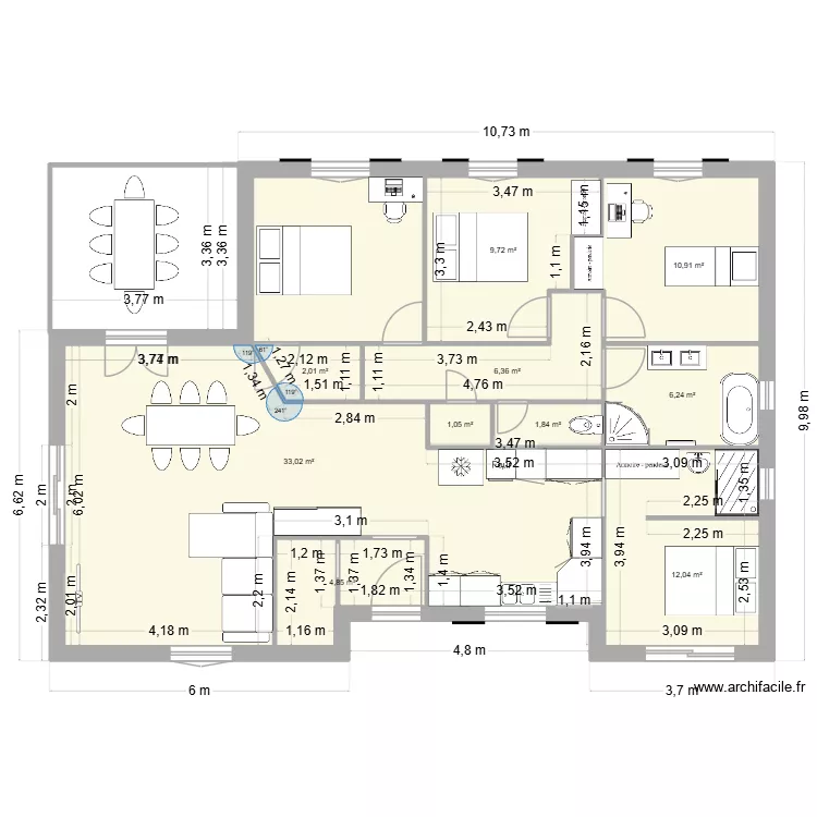 Sylvain F 4. Plan de 10  et 99 m²