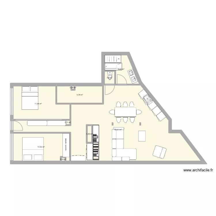 Base Paul bert V1. Plan de 10  et 88 m²
