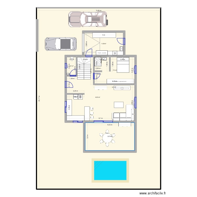 rdc. Plan de 6 pièces et 473 m2