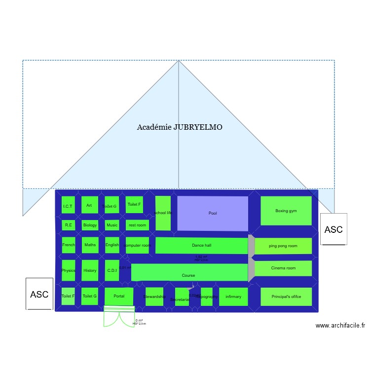 Notre école idéale. Plan de 34 pièces et 37 m2
