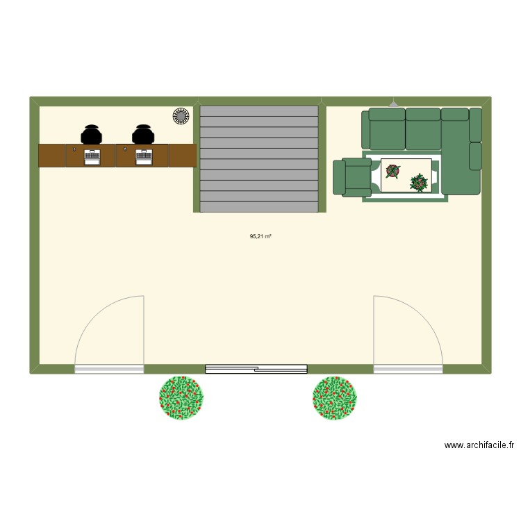 plan d'accueil. Plan de 1 pièce et 95 m2