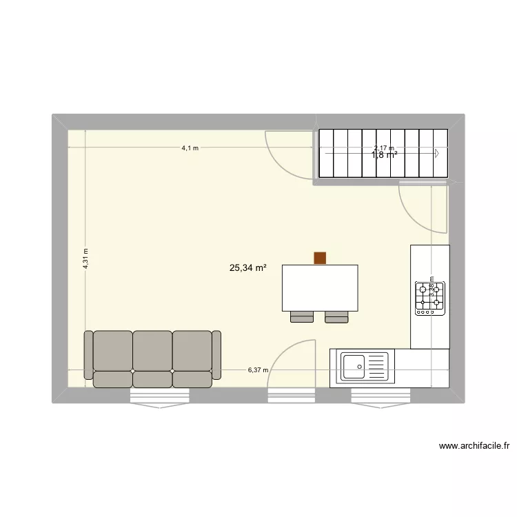 Maison Paradis - Living. Plan de 2 et 27 m² Maison Paradis - Living. Plan de 2 et 27 m²