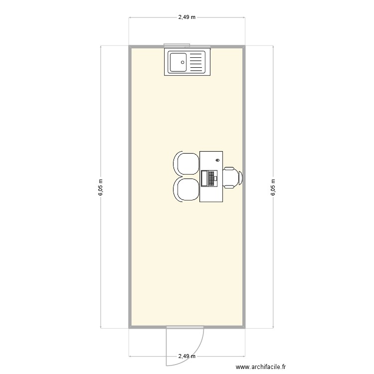 USINE MALBY. Plan de 1 pièce et 14 m2