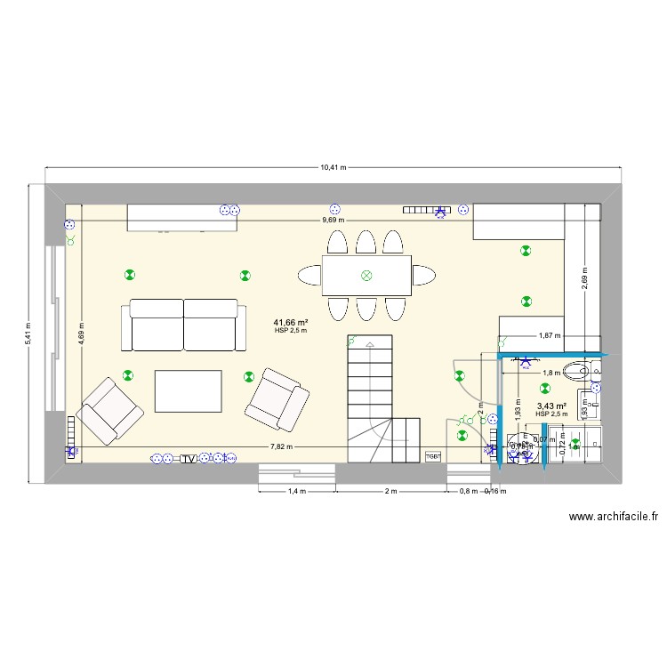 Aménagement garage. Plan de 2 pièces et 45 m2