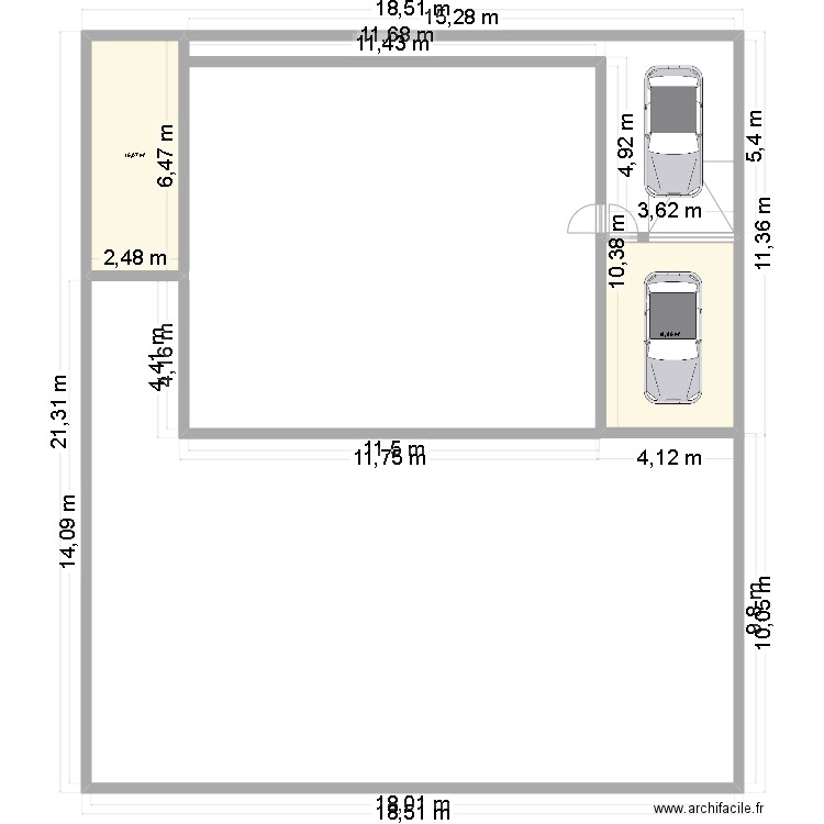 baptiste2. Plan de 2 pièces et 35 m2