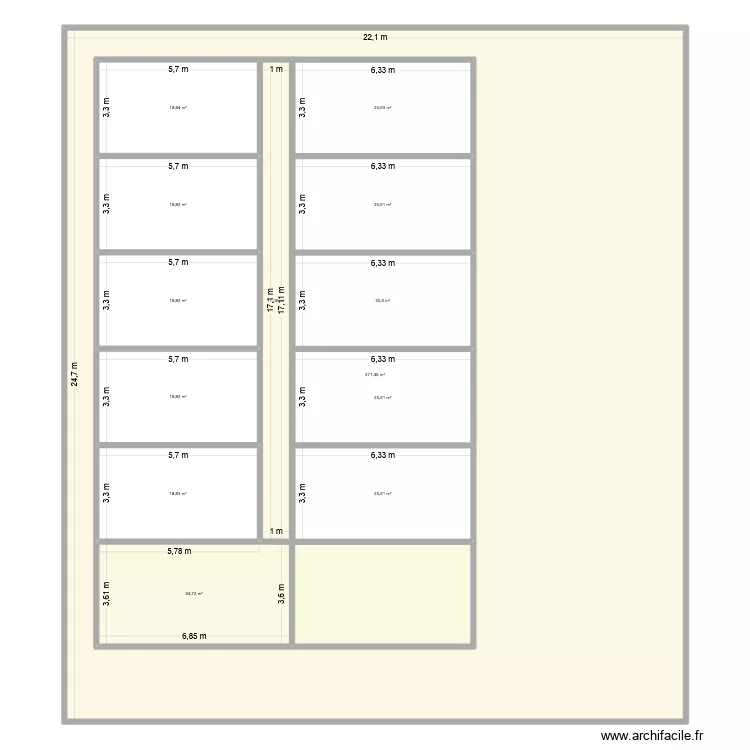 daloa1. Plan de 13  et 786 m²