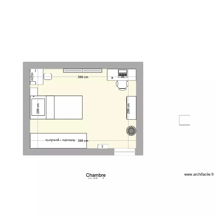Chambre Mona 2. Plan de 