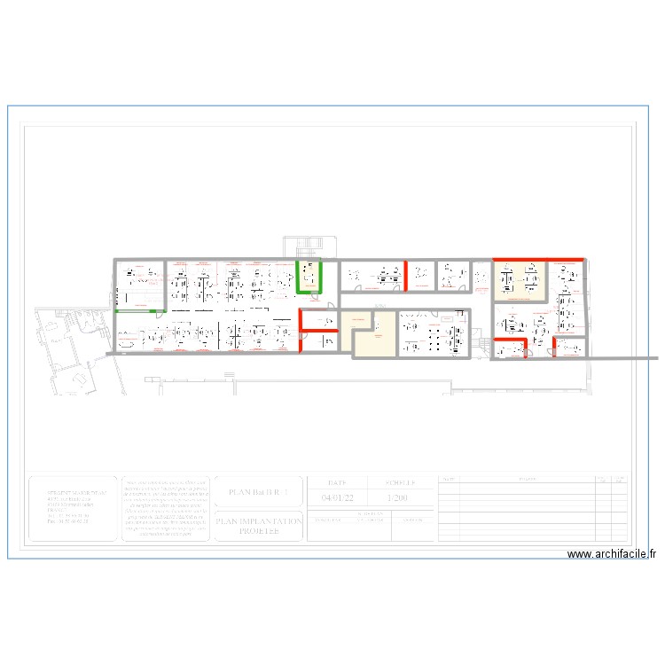 Bat B - R1 -v2. Plan de 13 pièces et 257 m2