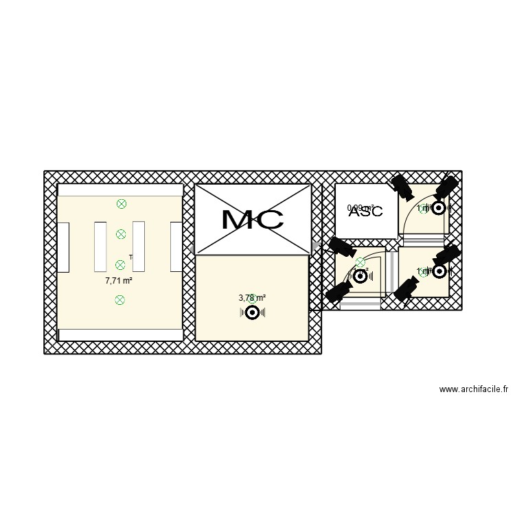 JUNIOR.1. Plan de 6 pièces et 15 m2