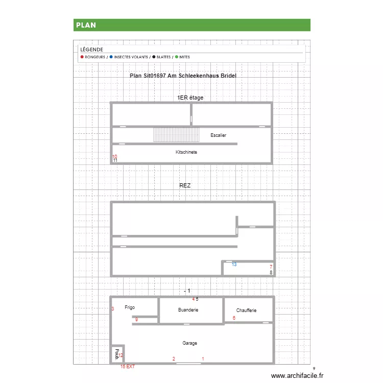 Plan sit01697 Am Schleekenhaus Bridel Secr&eacute;tariat . Plan de 