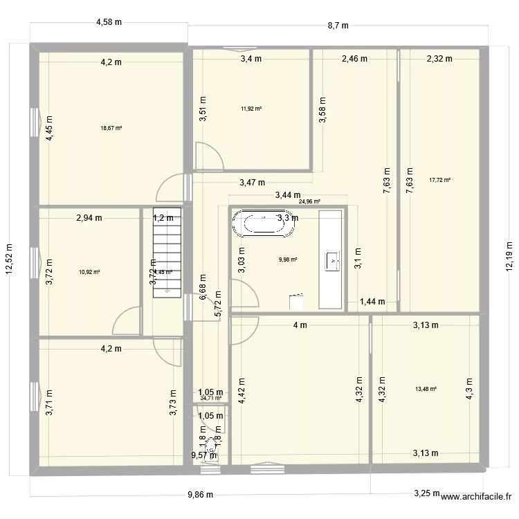Plan 1er etage etche haurra. Plan de 9 et 147 m² Plan 1er etage etche haurra. Plan de 9 et 147 m²