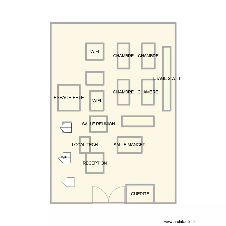 PLAN HOTEL ROCHER. Plan de 17  et 50 m²