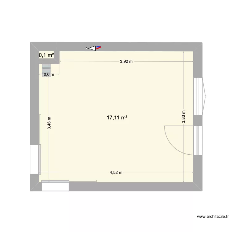 Cuisine. Plan de 2  et 17 m²