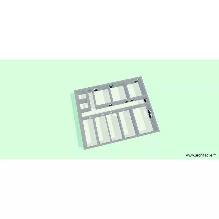 plan pp 2 est ouest. Plan de 11  et 189 m²