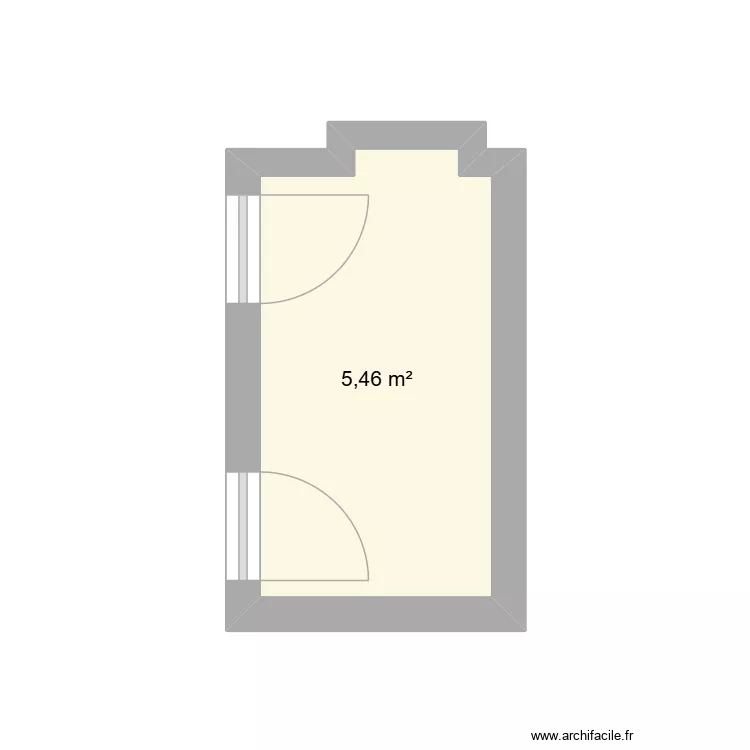 Buanderie. Plan de 1  et 5 m²