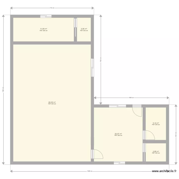 R+1. Plan de 6  et 111 m²