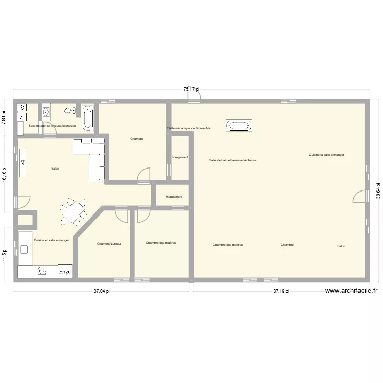 4409. Plan de 19  et 475 m²