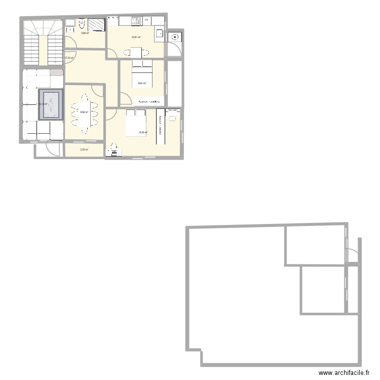 DARI. Plan de 8 pièces et 85 m2