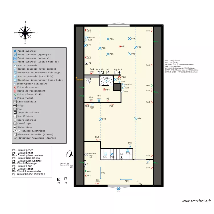 Home (Sch&eacute;ma &eacute;lectrique) v3.25. Plan de 31 pièces et 438 m²