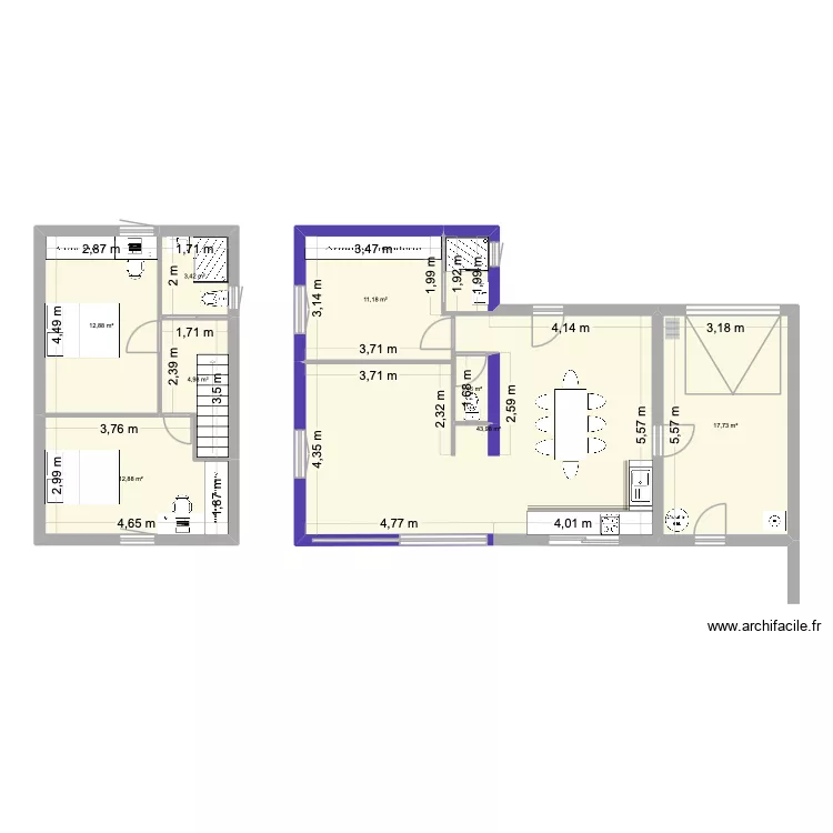 Trignac. Plan de 8  et 109 m²