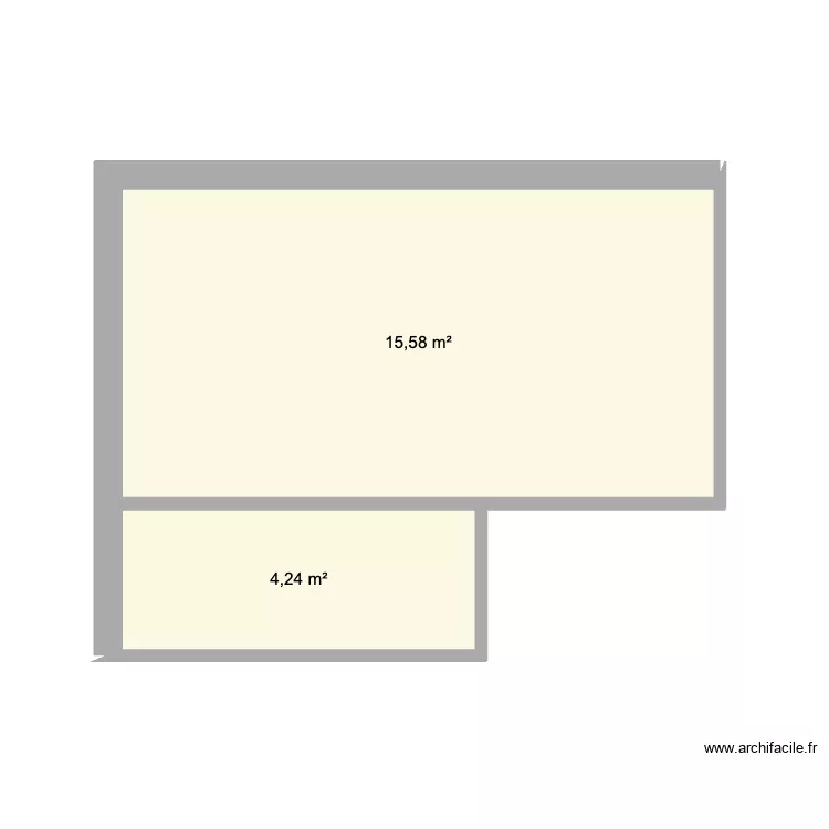 RDC. Plan de 2  et 20 m²