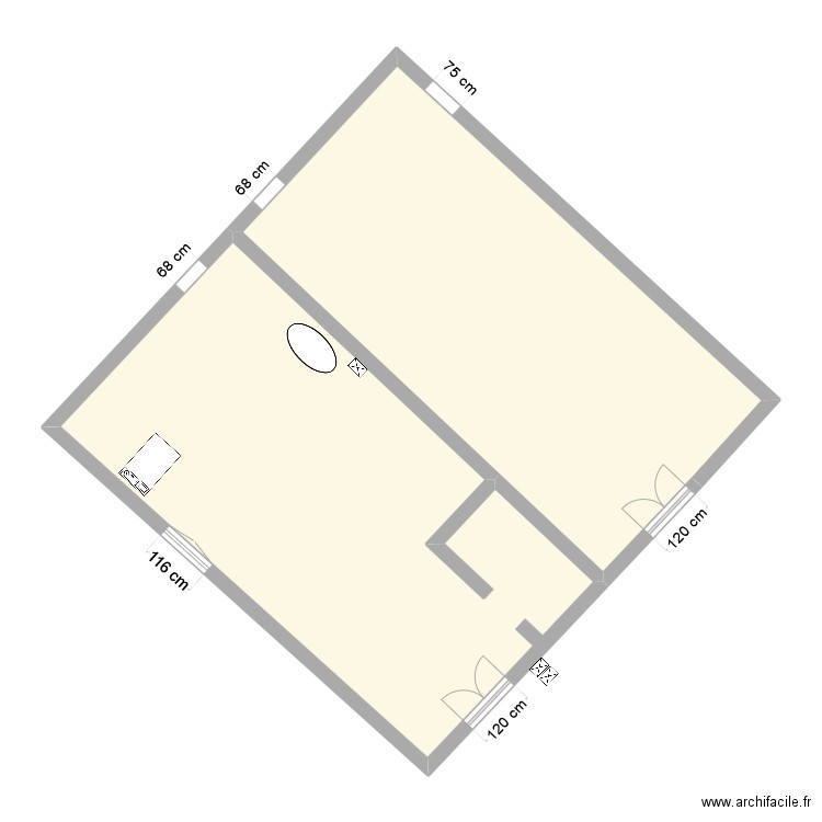 LH035. Plan de 2 pièces et 93 m2