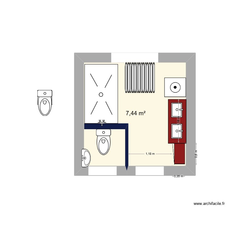 salle de bain neuve. Plan de 0 pièce et 0 m2