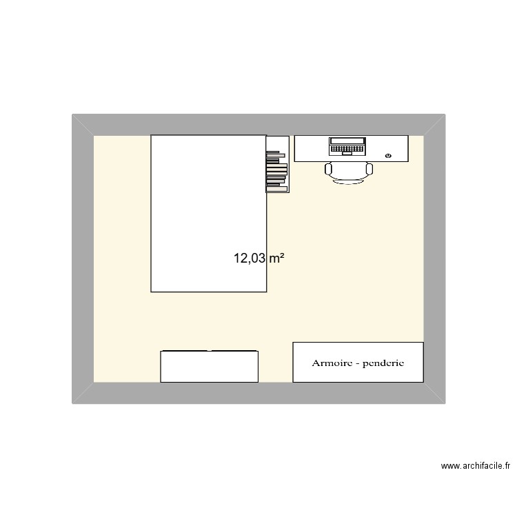 MaChambree. Plan de 1 pièce et 12 m2