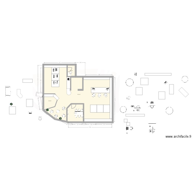 local fouet 3. Plan de 4 pièces et 108 m2