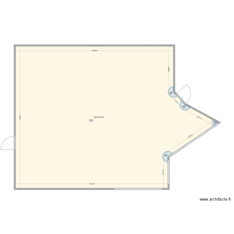 Jo & Karine. Plan de 1 pièce et 105 m2