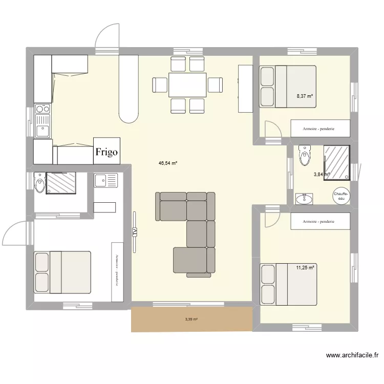 Plan melimelo. Plan de 4 Pièces et 70 m² Plan melimelo. Plan de 4 Pièces et 70 m²