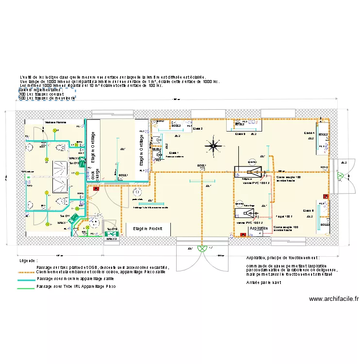 Local technique Implantation B.D V2401. Plan de 