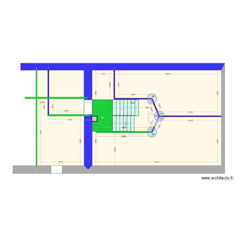 ESCALIER Cuisine - rdc maison. Plan de 5 pièces et 99 m2